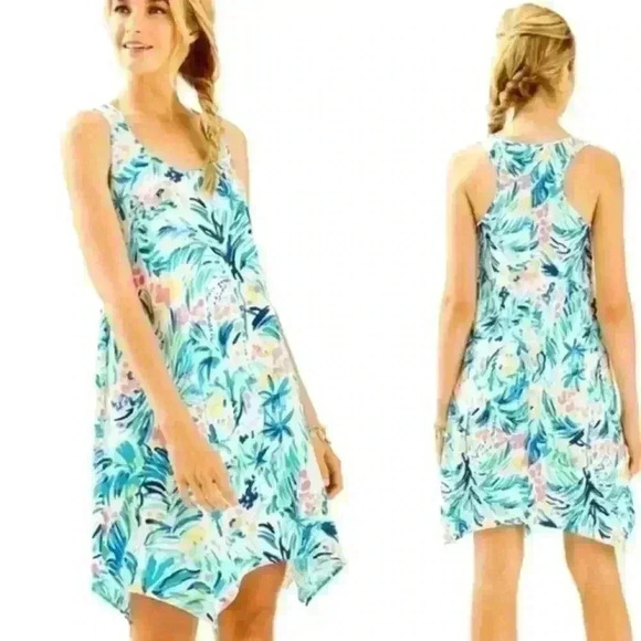 Lilly Pulitzer  Melle Prima Cotton Turquoise Beach Short Dress size XXS - Picture 2 of 10
